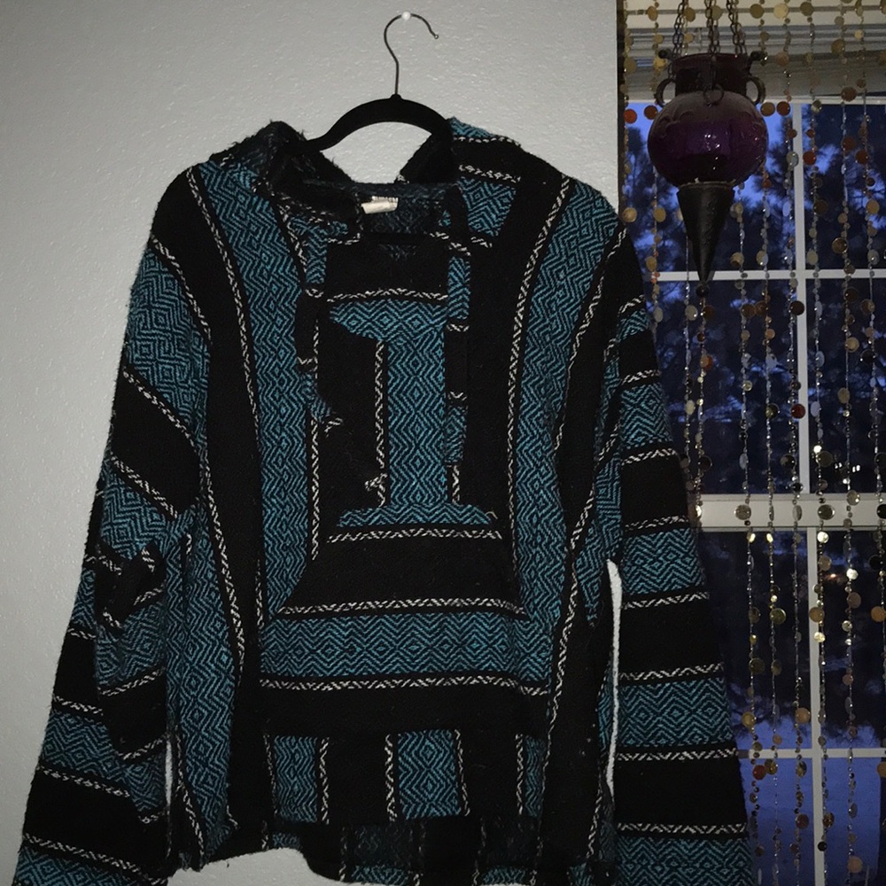 Mexican Hooded Pancho “Drug Rug”